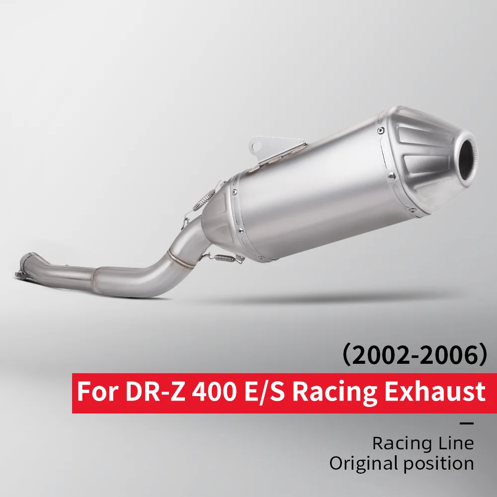 stainless steel link pipe, quality rear end silencer upgrade kit，Exhaust Pipe for DR Z400 S SM E 2002-2006 motorcycle