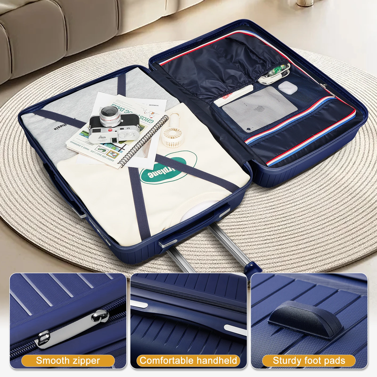 5PCS Travel Luggage Suitcase Sets with Backpack Toiletry Bag, Large Carry On Trolley Case 20 24 28 Inch, Boarding Cabin Suitcase