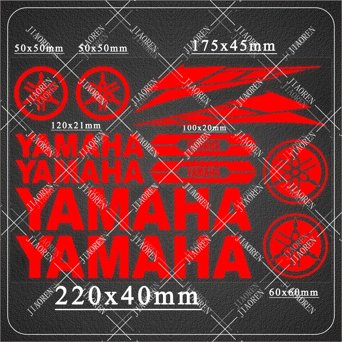 الفينيل الأحمر ياماها ملصق شعار دراجة نارية خزان خوذة دراجة سيارة صائق كيت