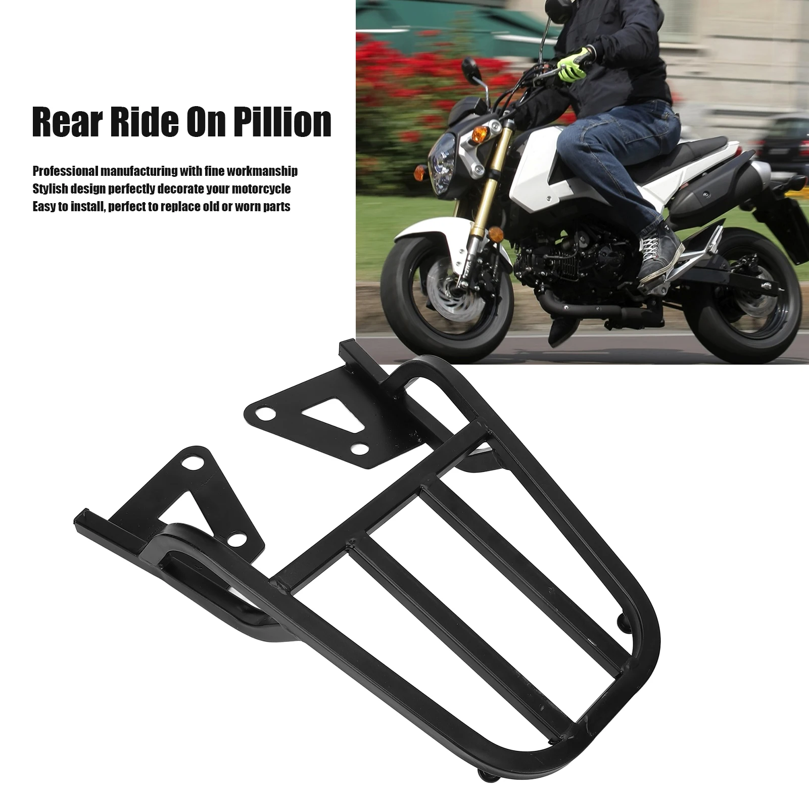 Motorcycle Accessories Motorcycle Rear Luggage Rack Ride On Pillion Carrier Holder Shelf Replacement for Grom MSX125