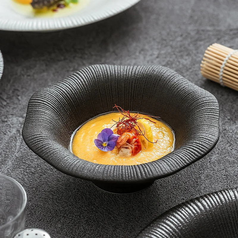 

Необычная тарелка для стейка в стиле вестерн, керамическая черно-белая креативная тарелка для посуды с художественной концепцией