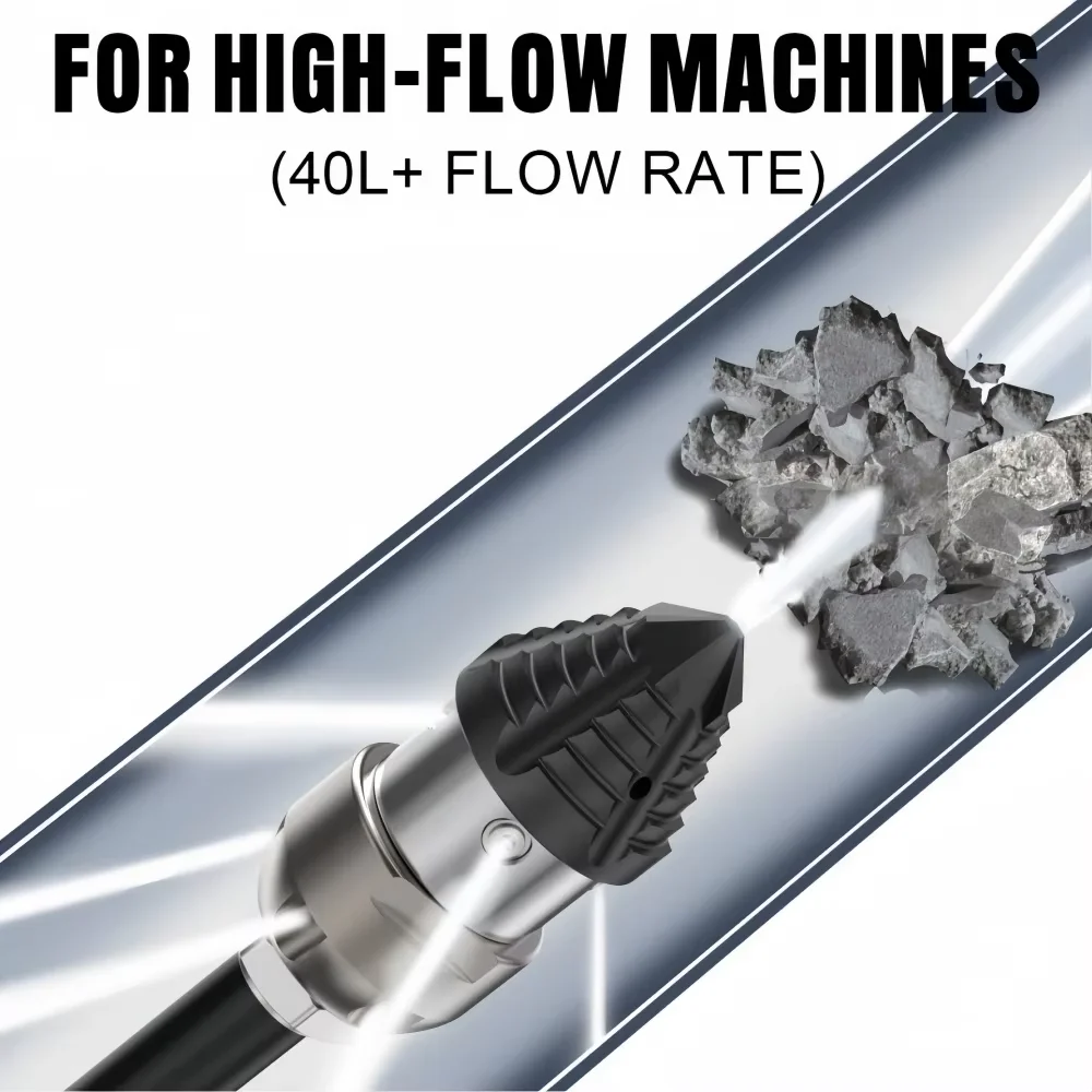 Municipal Sewer Drain Cleaning Nozzle - High Pressure Drill Tip for Grease & Clog Removal with Drain Cleaner Machines image 4