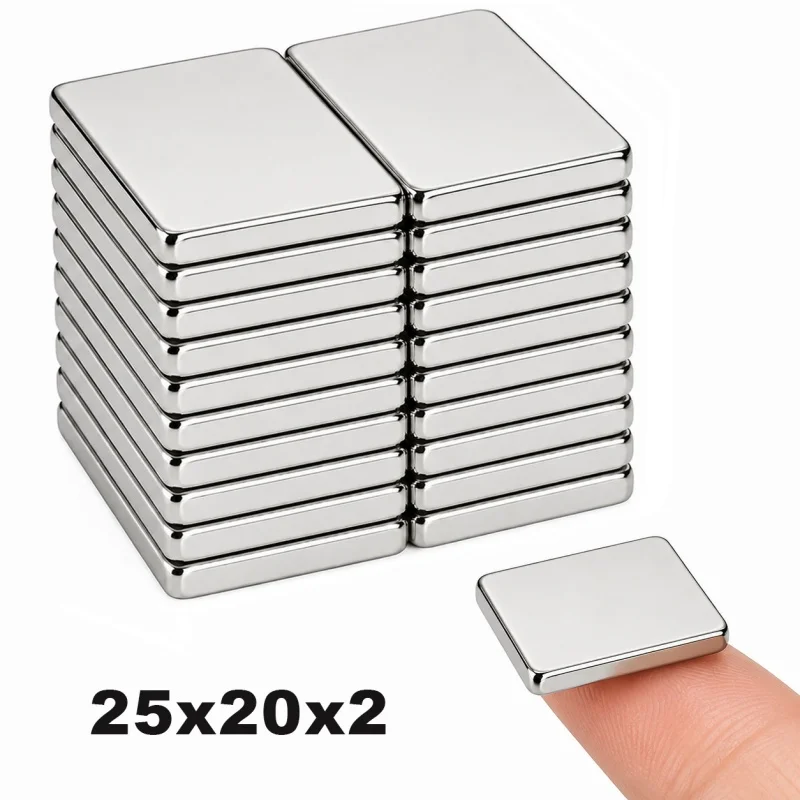 25x20x2 Neodymium Square Magnets Strong Permanent Magnetic Squares for Fridge Super Powerful Magnet Block Heavy Duty for Crafts