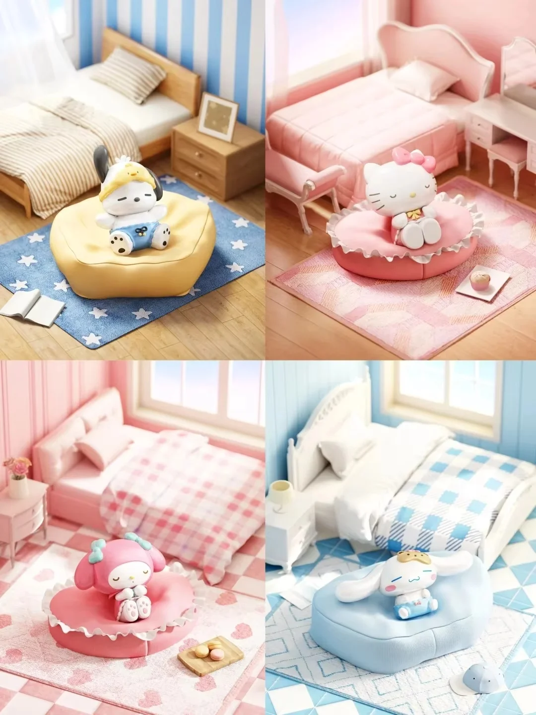 

New Sanrio Genuine Sofa Series Blind Box Toys Doll Anime Cinnamoroll Melody Pochacco Hellokitty Desktop Ornaments Birthday Gifts