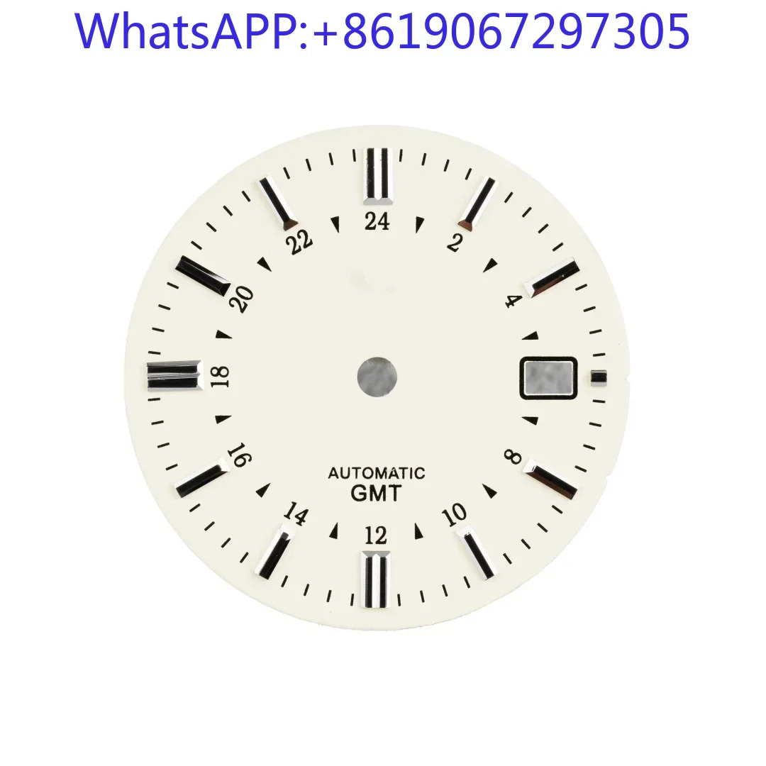 2025 Beige Matte Sunburst Sports Diving Watch Dial Suitable for GMT NH35/34 Automatic Movement Silver Marker NH35 Case Mod Parts