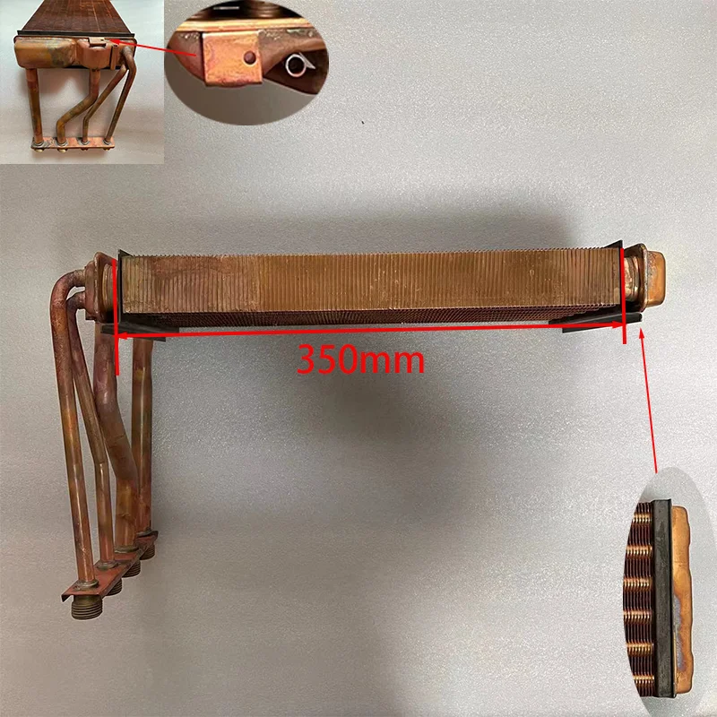 銅熱交換器、エンボス加工とヨースターに適しています、シルバーとナチュラルカラー、350mm