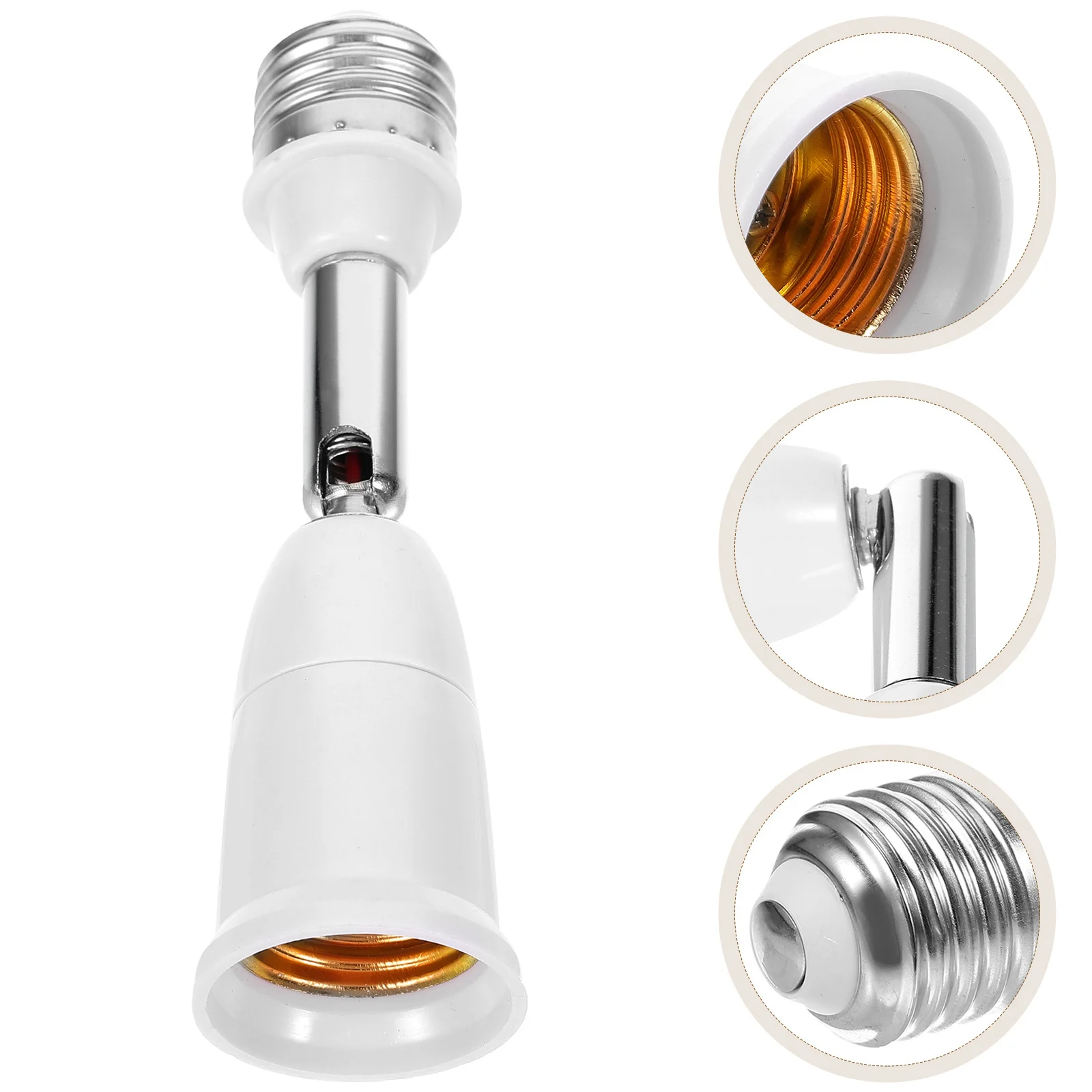

E27 Light Bulb Socket Extender ABS Material Flexible 360 Degree Swivel Lamp Base Adapter Light Socket Extension