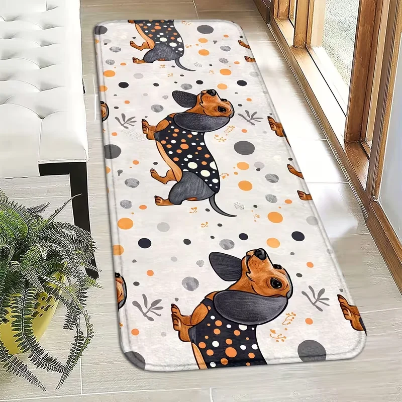 Rutschfeste Fußmatte mit Dackel-Motiv, Eingangsteppich für den Innenbereich, geeignet für Küche, Badezimmer, Waschküche, Heimdekoration