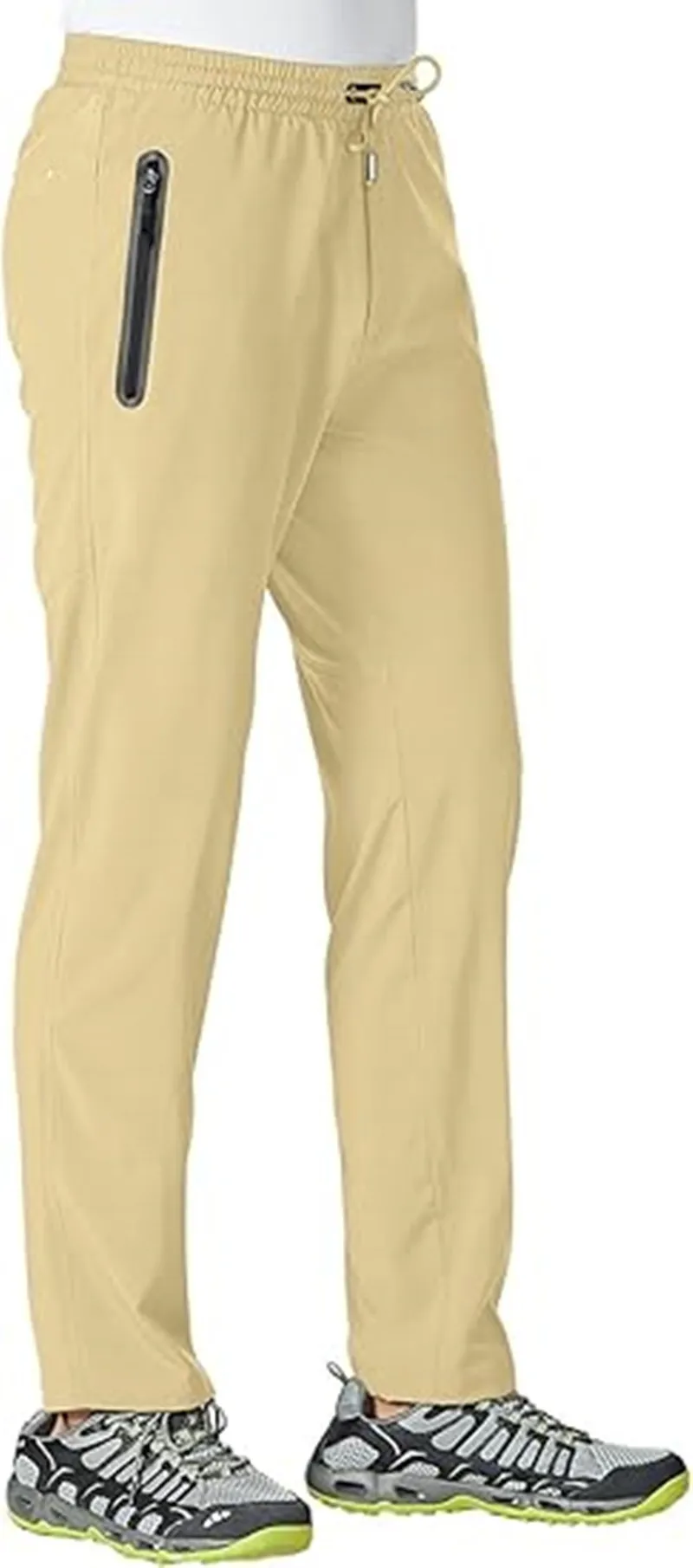 Herren Schnelltrocknende Leichte Sporthose Elastischer Bund Reißverschlusstaschen Atmungsaktive Freizeithose Für Laufen Fitness Wandern – Detail 12