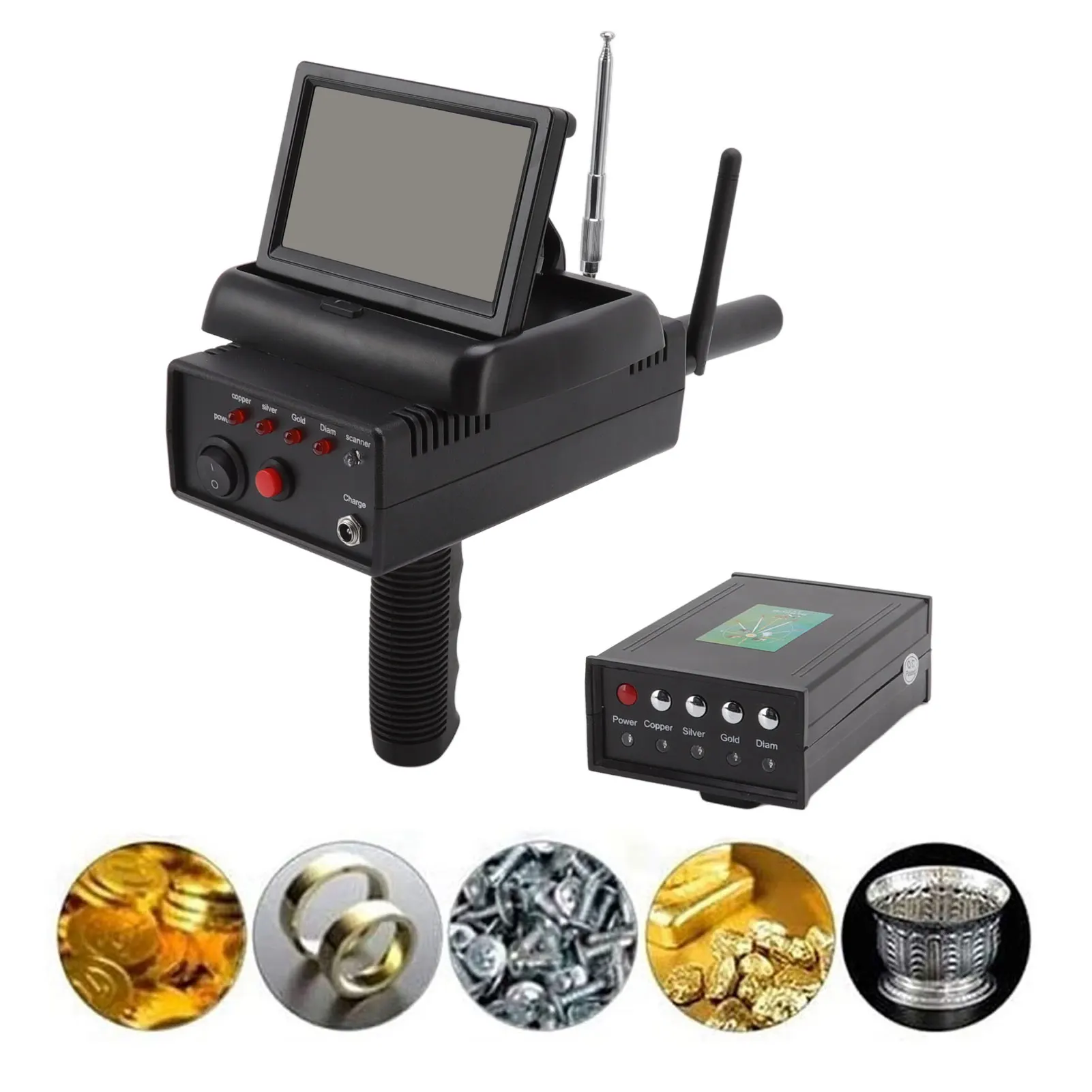 Metal Detector 25m Depth 1200m Range Metal Detector Locator AKS Display Screen Remote Underground Field Scanning Searcher