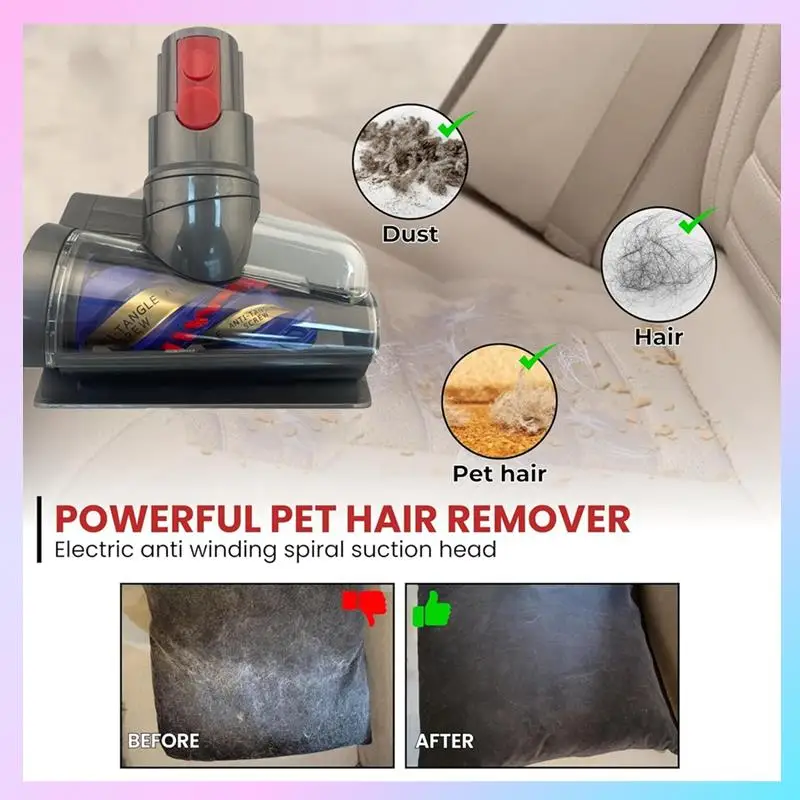 ABRG-Electric Mattress Dust Mite Removal Brush For Dyson V10 Slim / V12 Hair Removal Vacuum Attachment For Couch Cushions