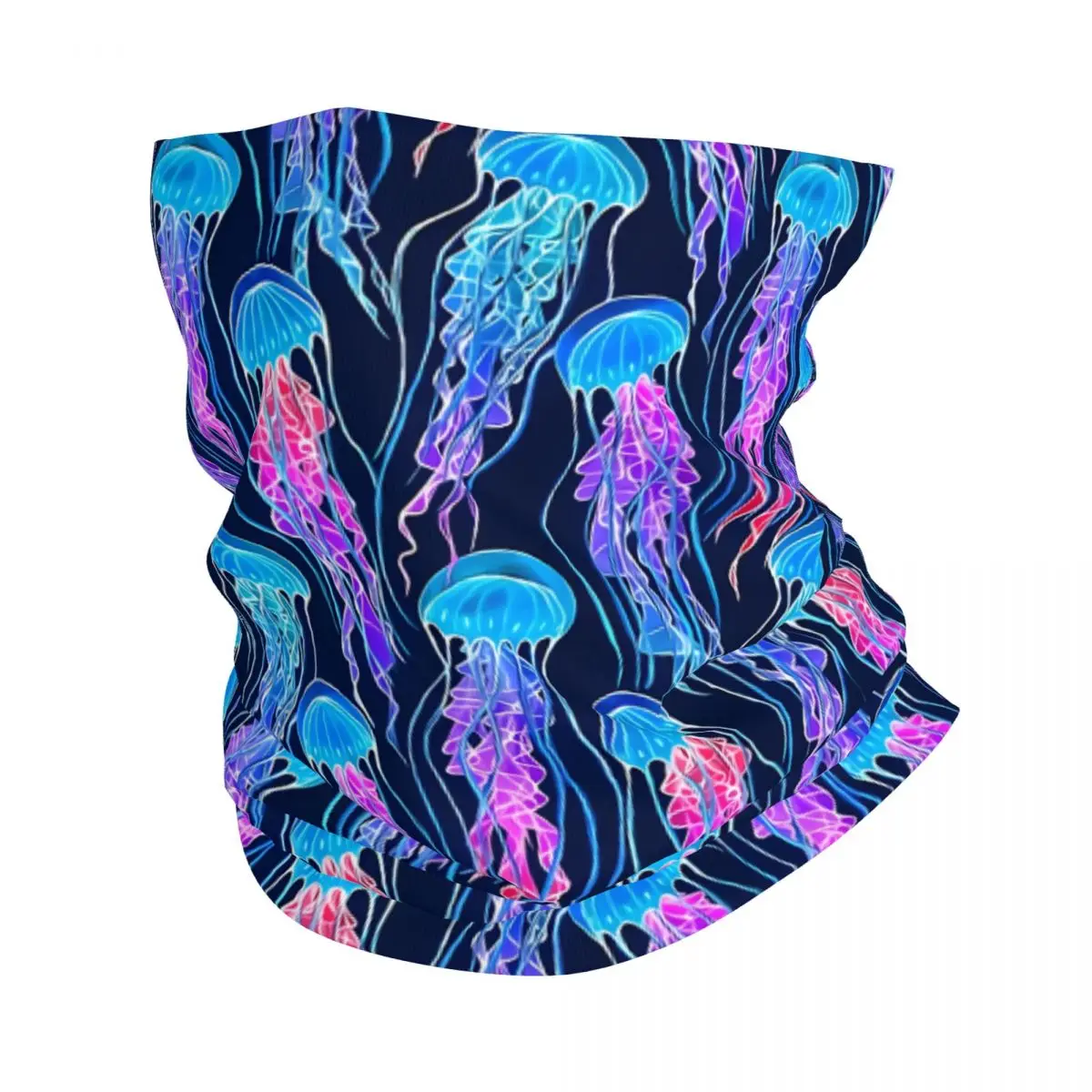 Luminescent Rainbow Jellyfish Thin Wrap Scarf Bandana Neck Gaiter Face Cover Headband