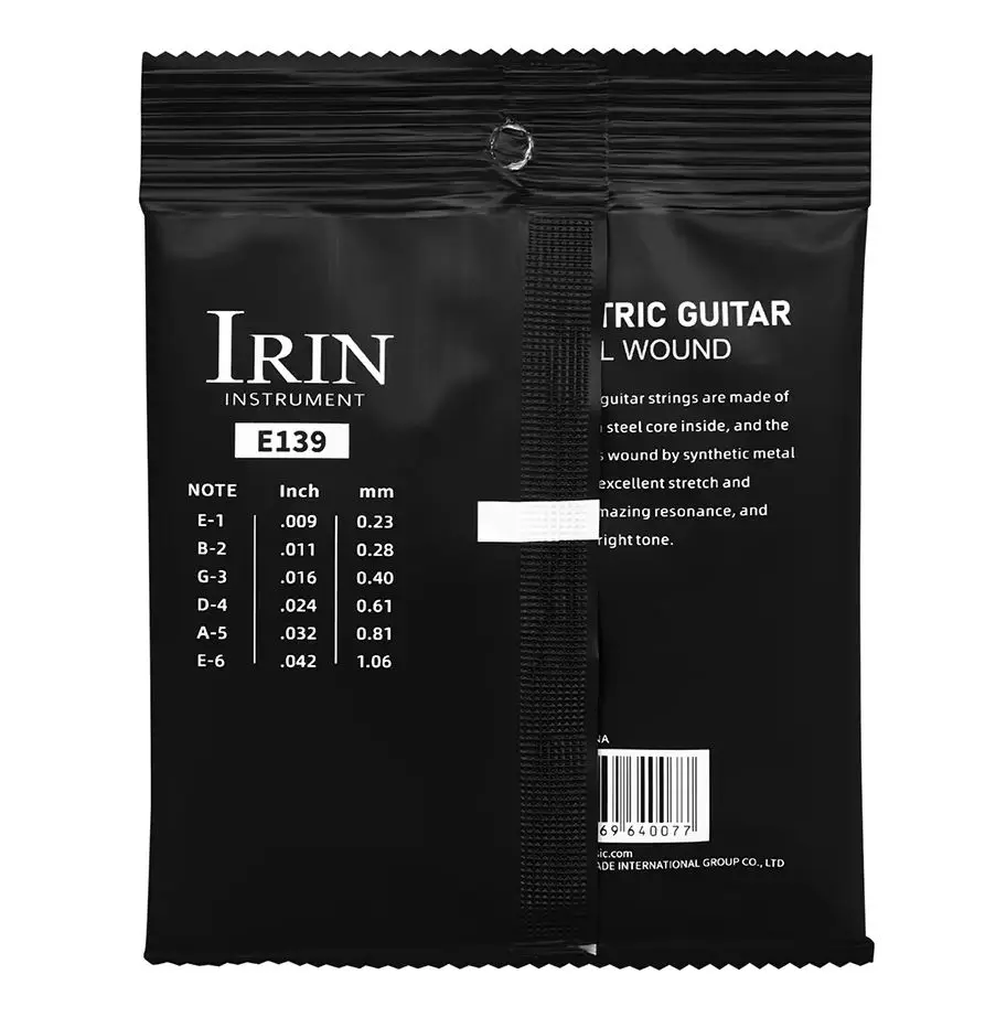 IRIN E139 Electric Guitar Strings 6 Strings High Carbon Steel Core Antirust PVD Ion Coating Guitar Strings Instrument Accessory