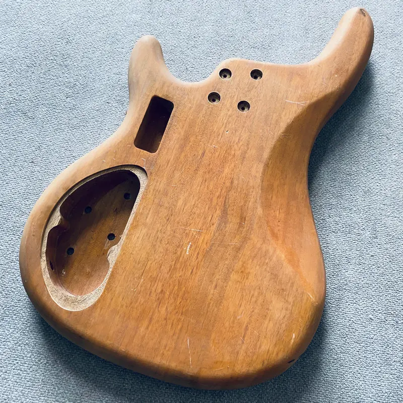 Natural sequoia sólida inacabado Jazz Bass corpo, Active baixo elétrico, DIY com danos, HB935