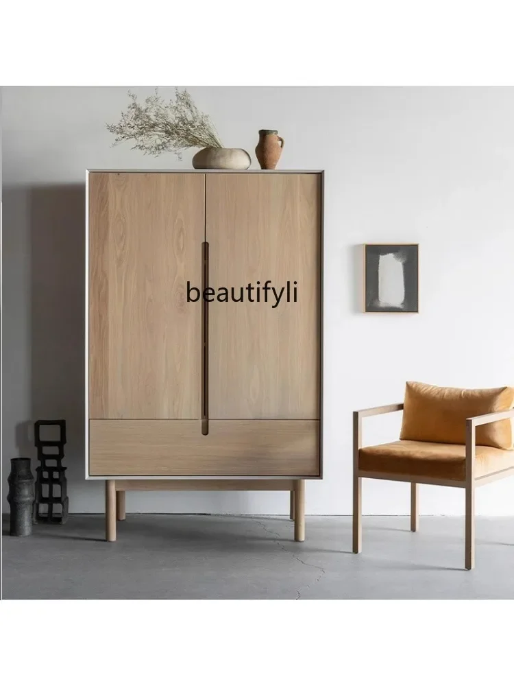 

Ash Wardrobe Japanese Style Solid Wood Simplicity Hallway White Oak Black Walnut Wooden Wardrobe Cabinet Storage Cabinet