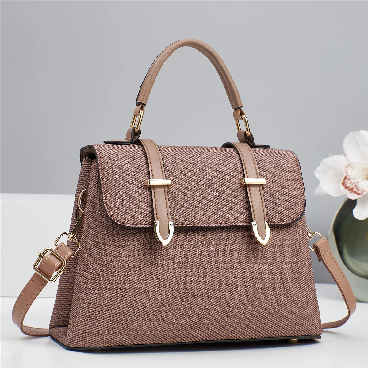 حقيبة نسائية حقيبة كتف لعام 2026 حقيبة يد فاخرة مصممة حقائب يد نسائية جلدية مطبوعة حرف واحد حقيبة كتف ممتدة #2