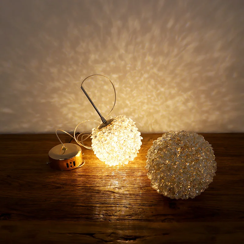 

Lychee bedside small chandelier, light luxury crystal lamp, chandelier, staircase, entryway, lychee ...