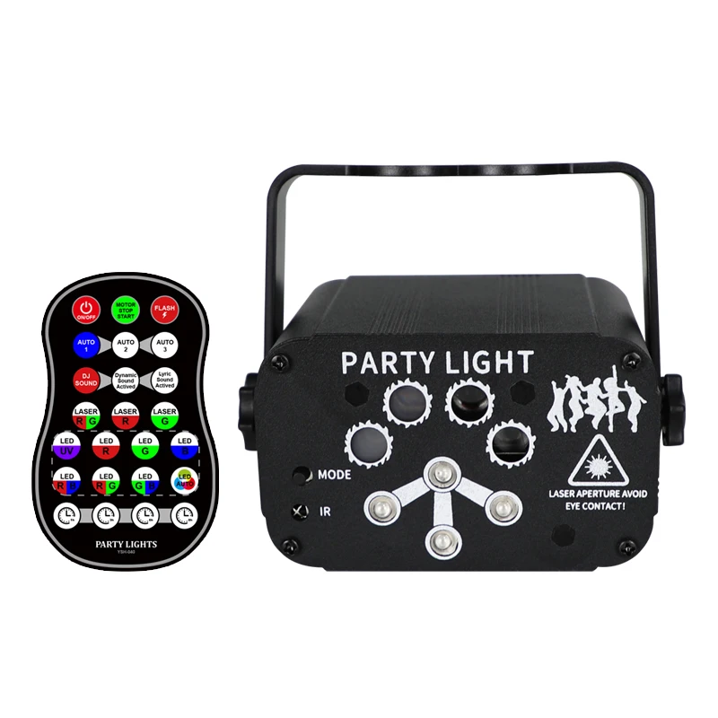 

128 Patterns RGB Stage Lights Voice Control Music Led Disco Light Party Show Laser Projector Lights Effect Lamp with Controller