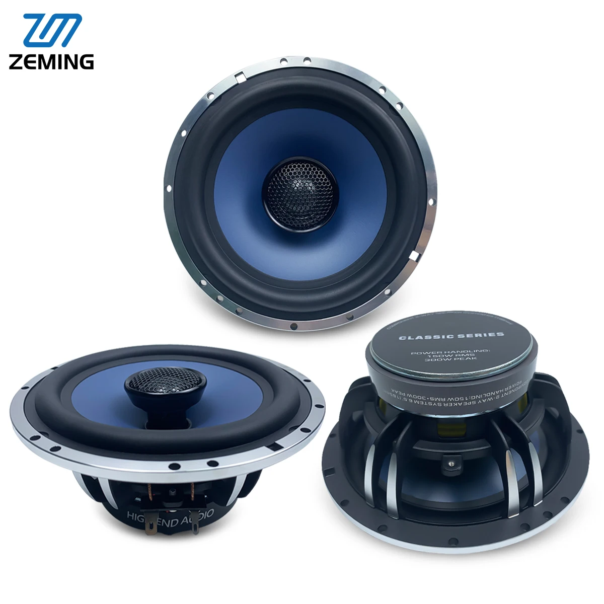 6.5 Inch Coaxial Car Audio Speaker PP Cone Aluminum Basket Silk Dome Tweeter for High Quality Custom Auto Sound System