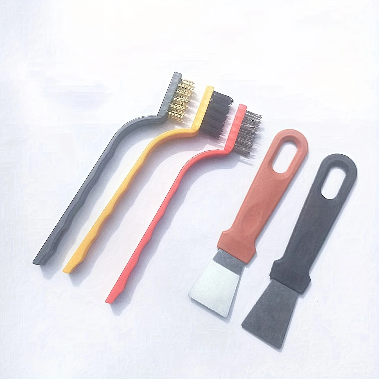 5-piece kitchen cleaning tool set with multi-purpose brushes and scrapers suitable for gas stoves and dirt removal