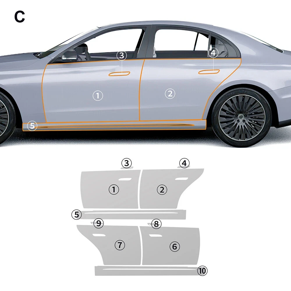 

Защитная пленка из ТПУ для бампера Mercedes-Benz E-класса W214 2024-UP, устойчивая к царапинам, самовосстанавливающаяся, невидимая, предварительно вырезанная (PPF) ﻿ Набор