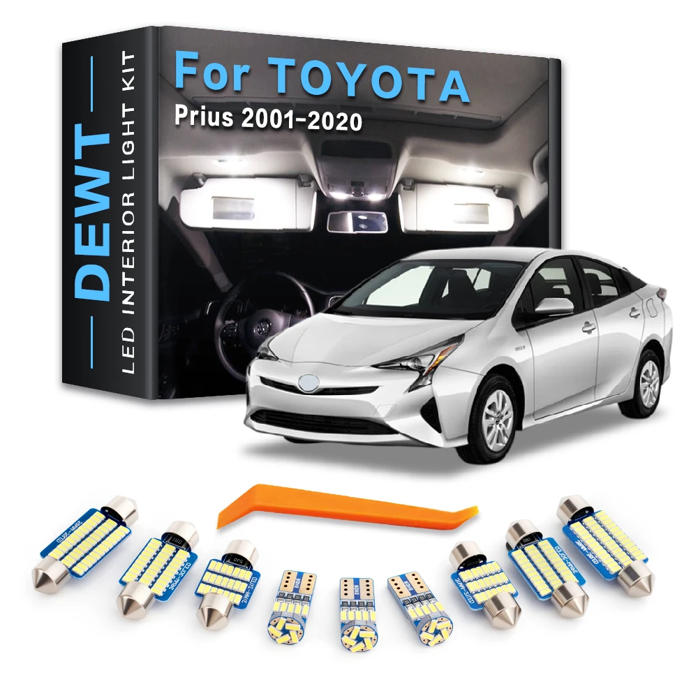Car LED Interior Dome Light Kit For Toyota Prius 2001 - 2020 2019 2018 2017 2016 2015 2014 2013 2012 Sunvisor Trunk Bulb Canbus