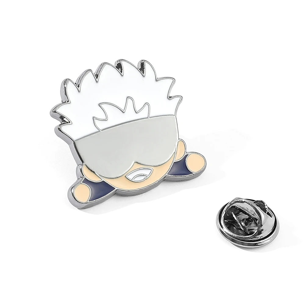 Anime Jujutsu Kaisen Enamel Brooch Kawaii Gojo Satoru Fushiguro Megumi Q Version Badge Lapel Pins for Jacket Bag Fans Toy Gift