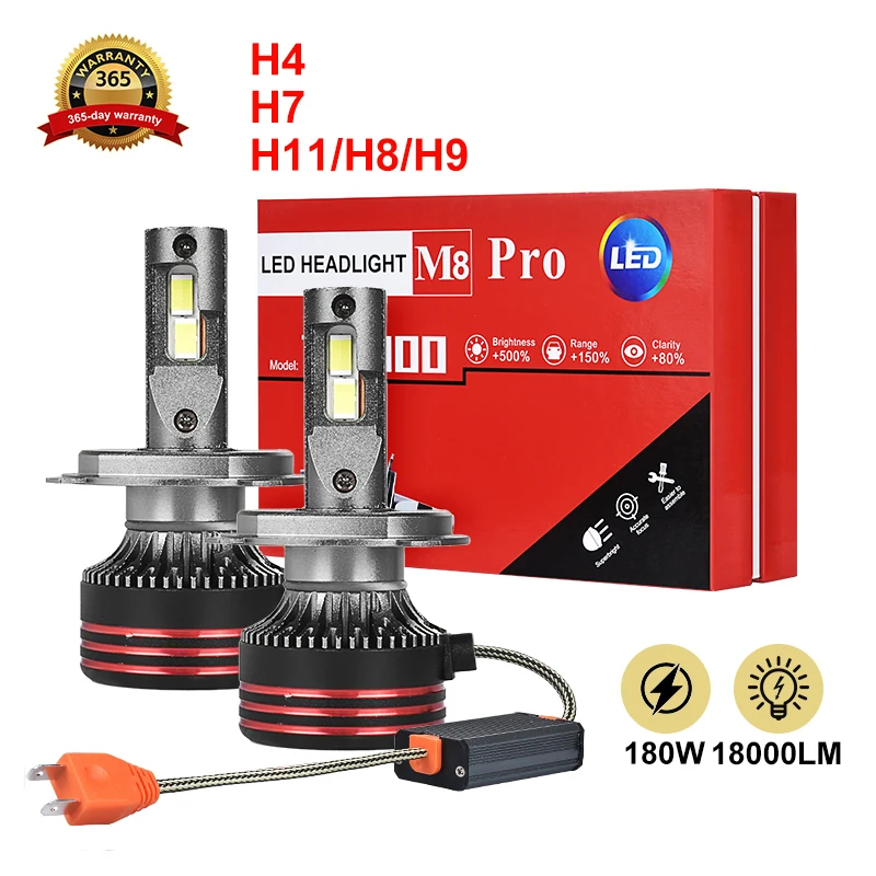 PECHAM H4 H11 H7 LED Car Headlights M8Pro 3570 Lamp for Auto 6500K Super Bright Bulbs Automobile Accessories Kits Moto Light