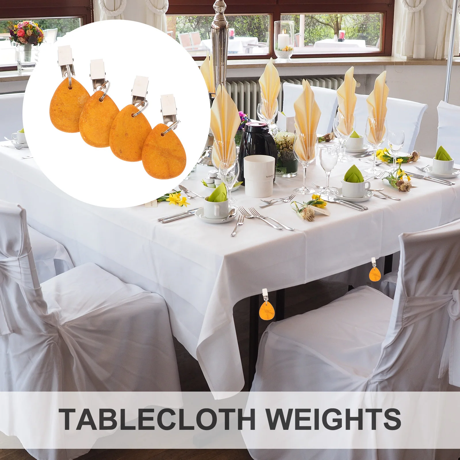

4Pcs Table Cloth Weight Decorative Clips Windproof Tablecloth Fixing Pendant Picnic Party Table Decoration Easy Install Remove