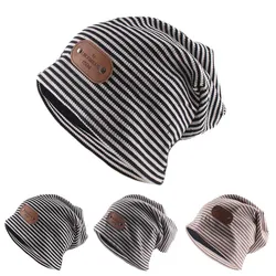 New Fashion Spring Autumn Warm Women Beanies Skullies Casual Outdoor Sport Adult Female Hats Unisex Striped Turban Bone Beanie