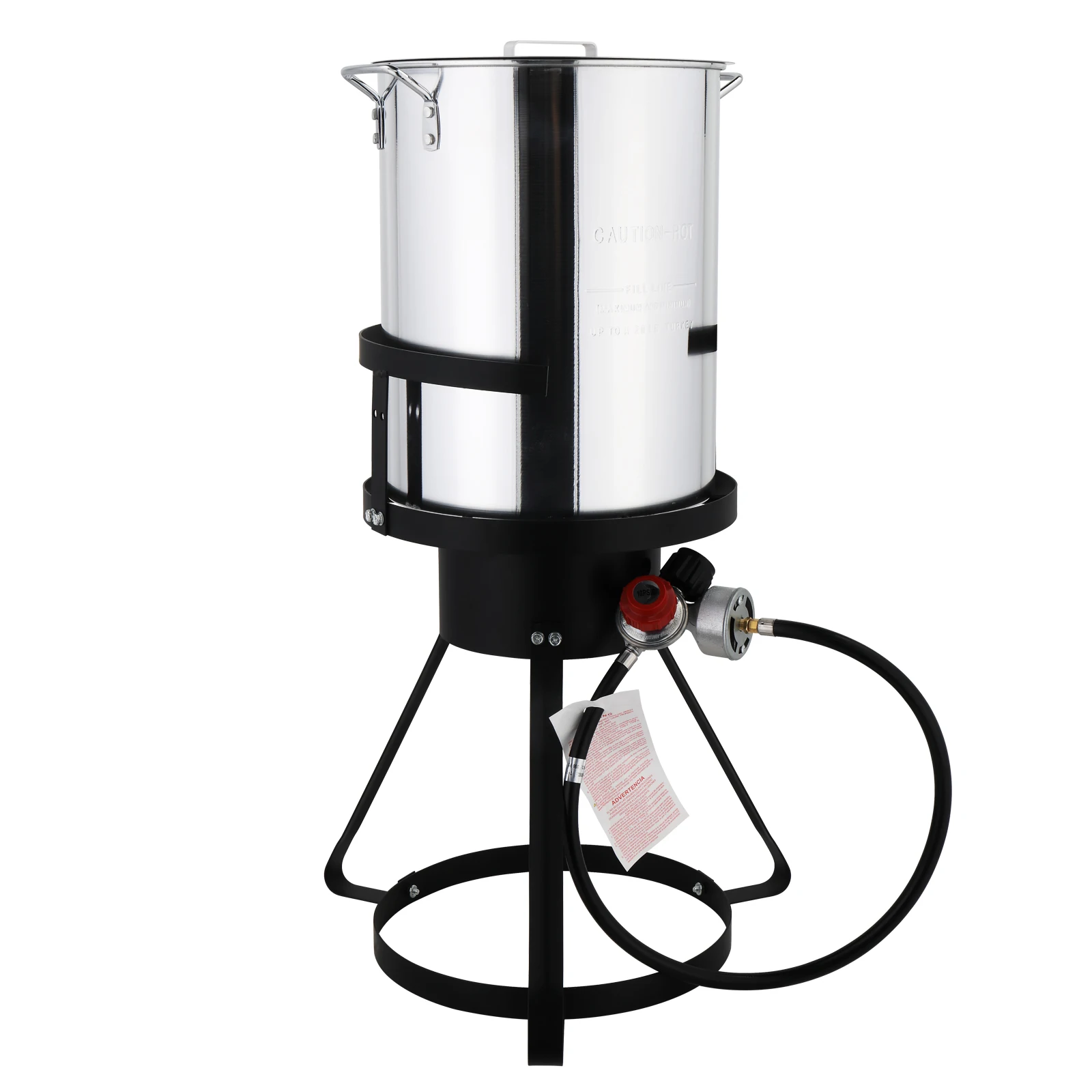 13*32in Iron Aluminum Black Round Tripod Stove Rack Silver Fryer Gas Fryer, the Ultimate Outdoor Grilling Companion