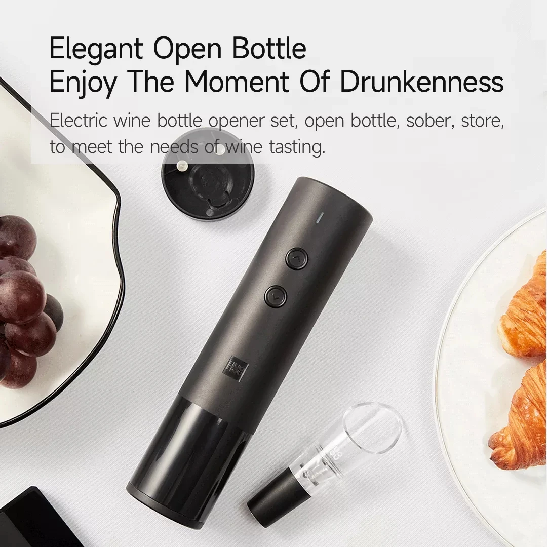Youpin Huohou 5 في 1 قابلة للشحن النبيذ والبيرة الكهربائية المفتاح احباط القاطع وفتاحة العلب لبار المطبخ