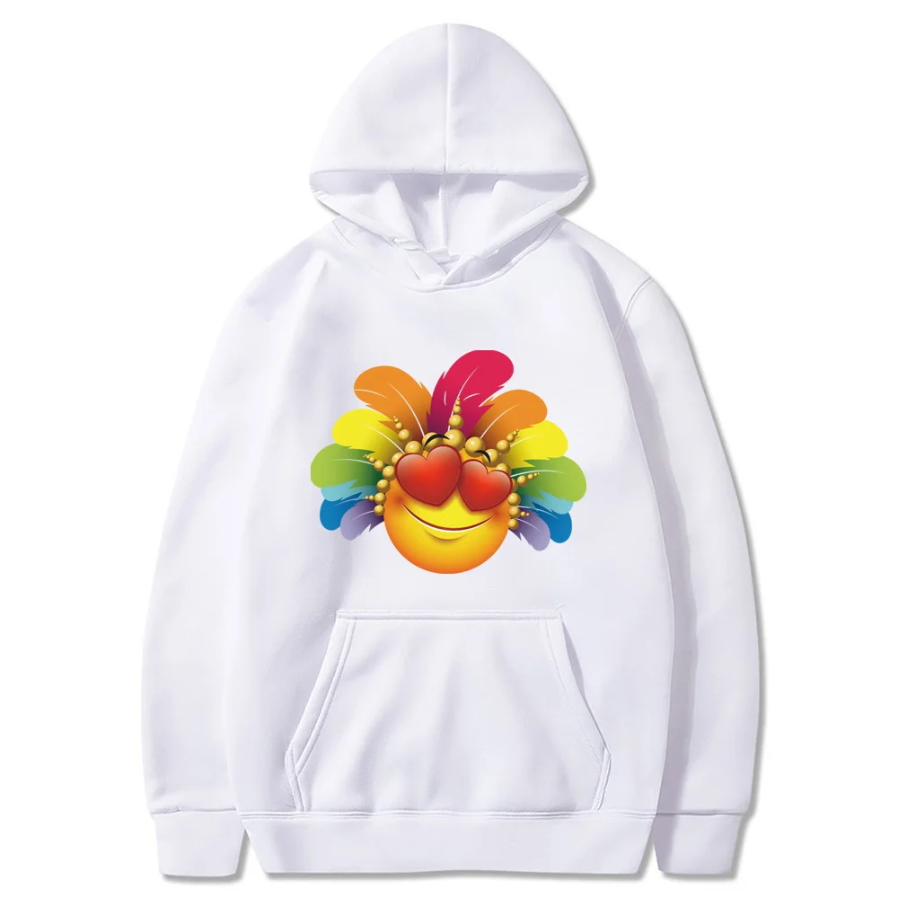 Hoodies Long Sleeve Sweatshirts Feather Print Men/Female Unisex Casual Loose Pocket Clothes Long Sleeve Tops Fashion Streetwear