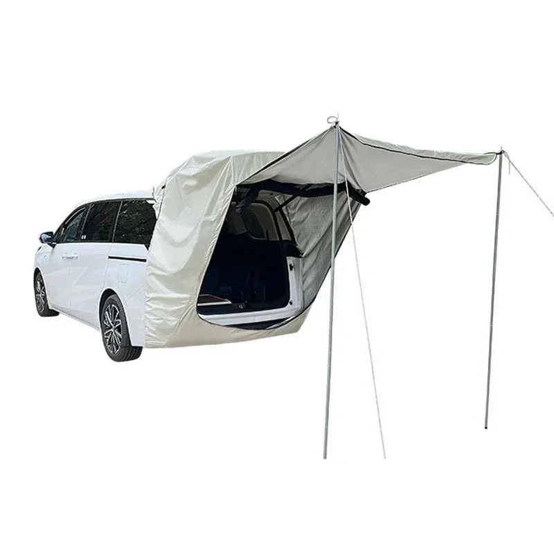 サポートポールなし!リアテント MPV 特別な屋外キャンプカーテール多機能屋根延長サンシェード防雨防蚊