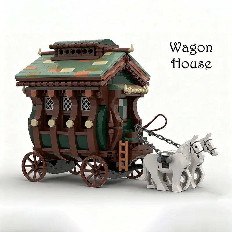 896 قطعة MOC عربة البيت قلعة نموذج اللبنات العمارة تجميع DIY فكرة لعبة التعليم الاطفال هدية الكريسماس عيد ميلاد #5