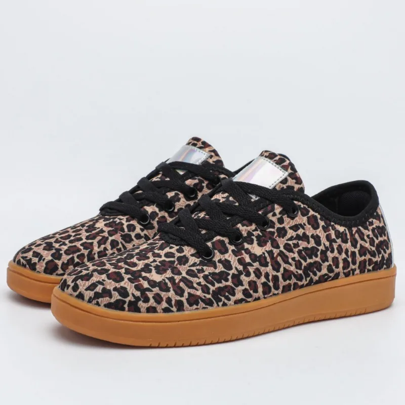 

Casual Leopard Print Color Block Women's Flat Shoes Versatile Fashionable Sports Footwear Comfortable Polyurethane Upgraded Rubb