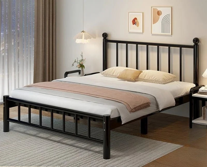 

European wrought iron 1.8 meters reinforced thickened double bed 1 meter household single stainless steel