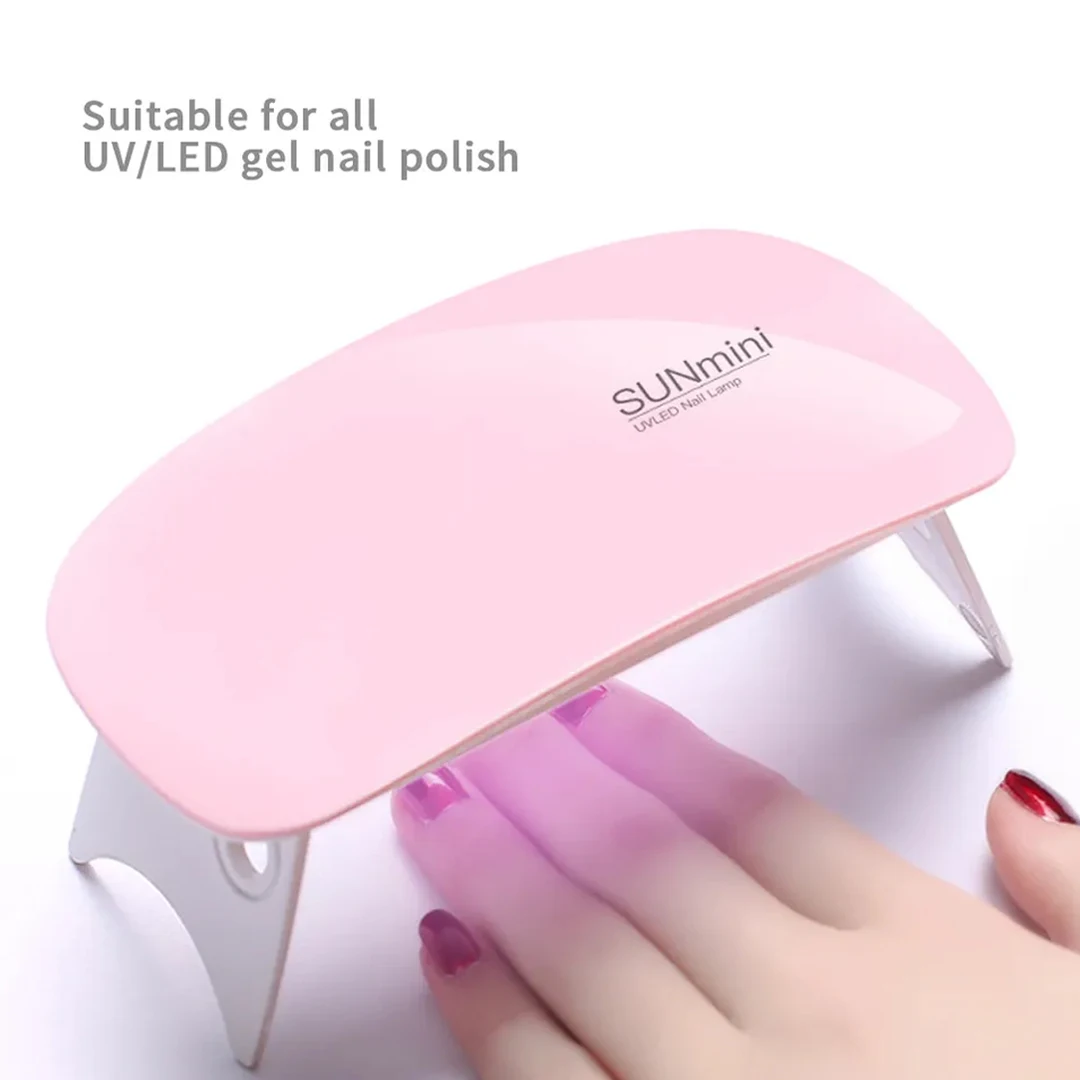 Mini secador de unhas portátil com cabo USB, luz UV LED, lâmpada de manicure doméstica, gel baseado manicuring unha ferramenta, 6W