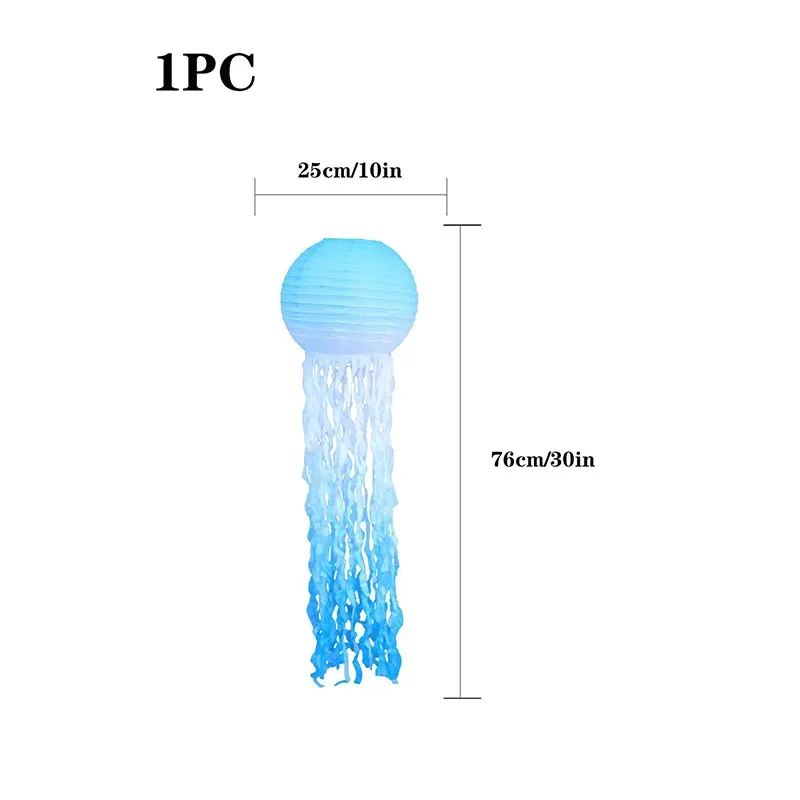 Mała motyw syreny imprezowa Diy gradientowa latarnia meduza pod wodą dekoracja na przyjęcie z okazji urodzin dzieci ręcznie robiony papier latarnia