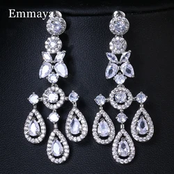 Emmaya Fashion Statement Hot Sale Cubic Zircon Earring With Waterdrop Shape Elegant Dress-Up Female Party Delicate Jewelry
