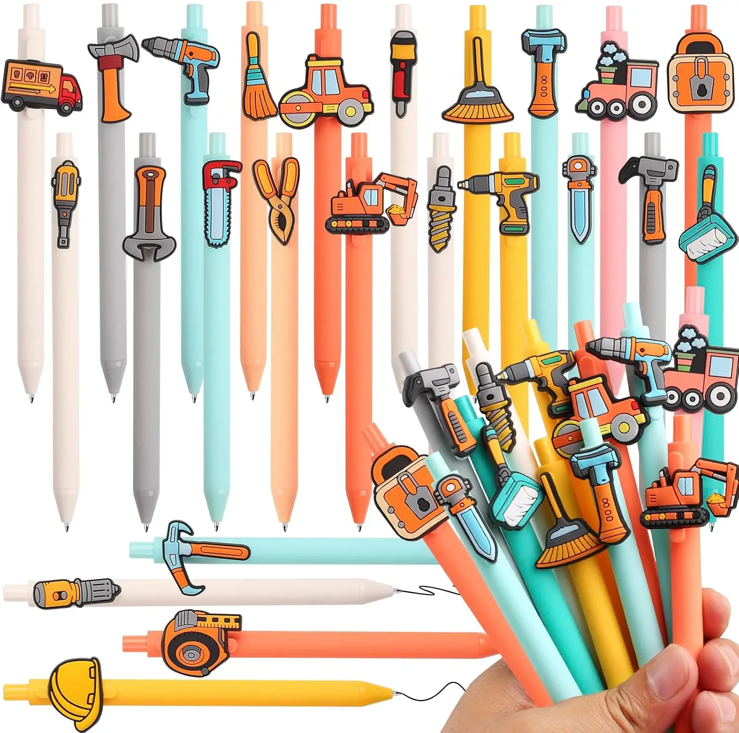 Leery 24 Pcs Tool Shaped Ballpoint Pens, Retractable Black Ink Hardware Construction Pens, Bulk Creative Pens for Office Supplies, Father Day Gift for Men Mechanics Carpenter Teacher(Tool)