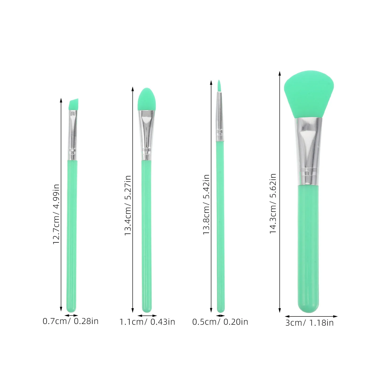 1 Set Silikon-Make-up-Pinsel-Set, multifunktionales Gesichtspuder, Rouge, Lidschatten, Reisepinsel für die Anwendung von Foundation-Masken