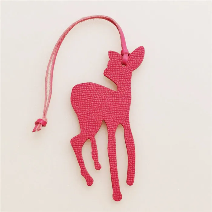 Genuine Deer Leather Keychain Ladies Women Bags Backpack Pendant Charm