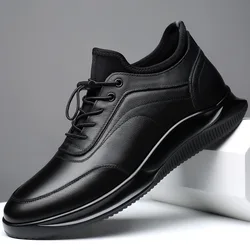 New Men Shoes Casual Sneakers Genuine Leather Shoes Men's Spring Autumn Lightweight Soft Sole Anti slip Daily Life Walking Shoes