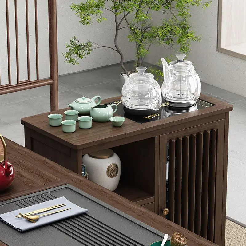 Sand household tea cabinet hair side cabinet kettle integrated small mobile small tea table simple