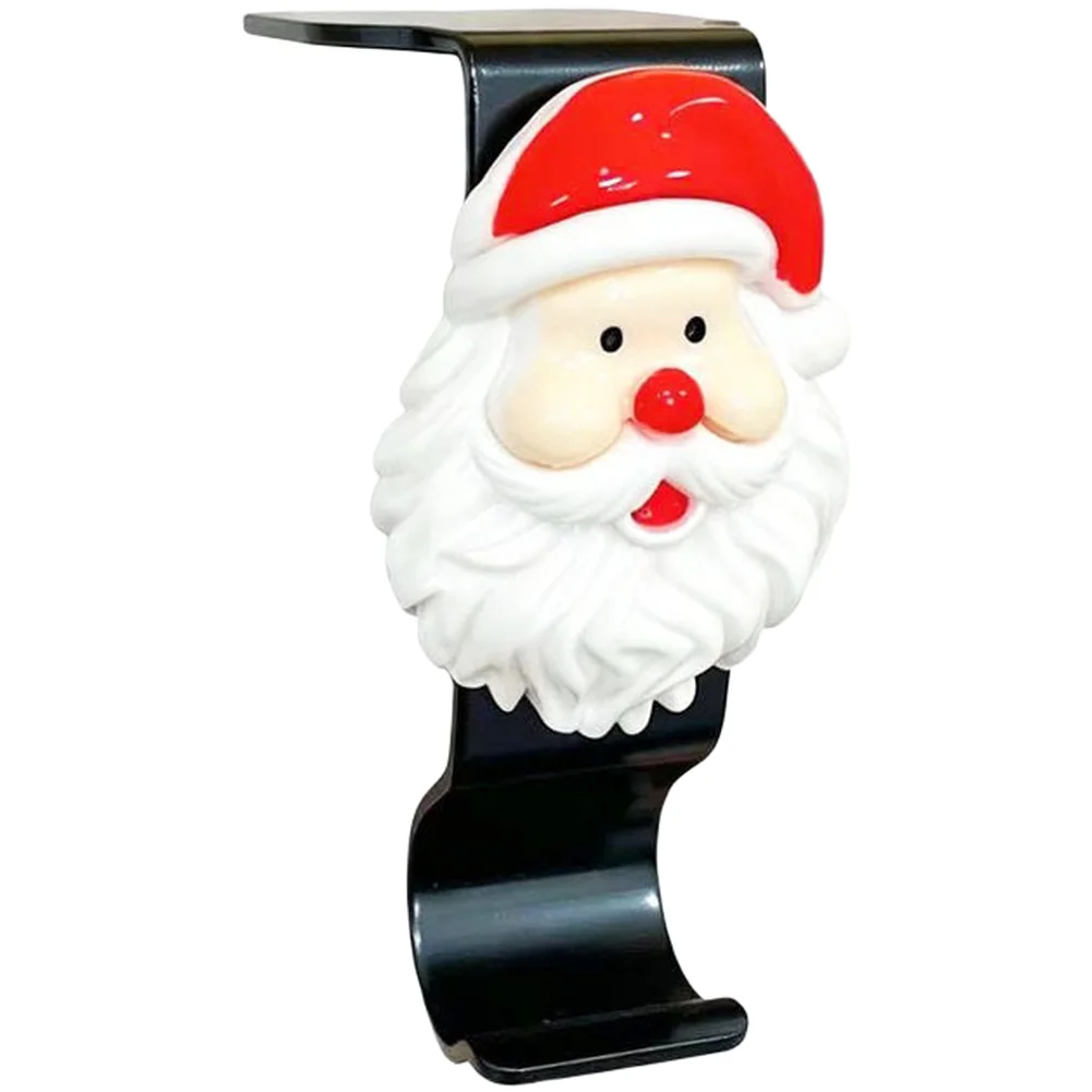 4 Piece Metal Christmas Stocking Holder Hook for Fireplace Mantel Edge Mount Santa Reindeer Tree Design 9x4x5.5cm
