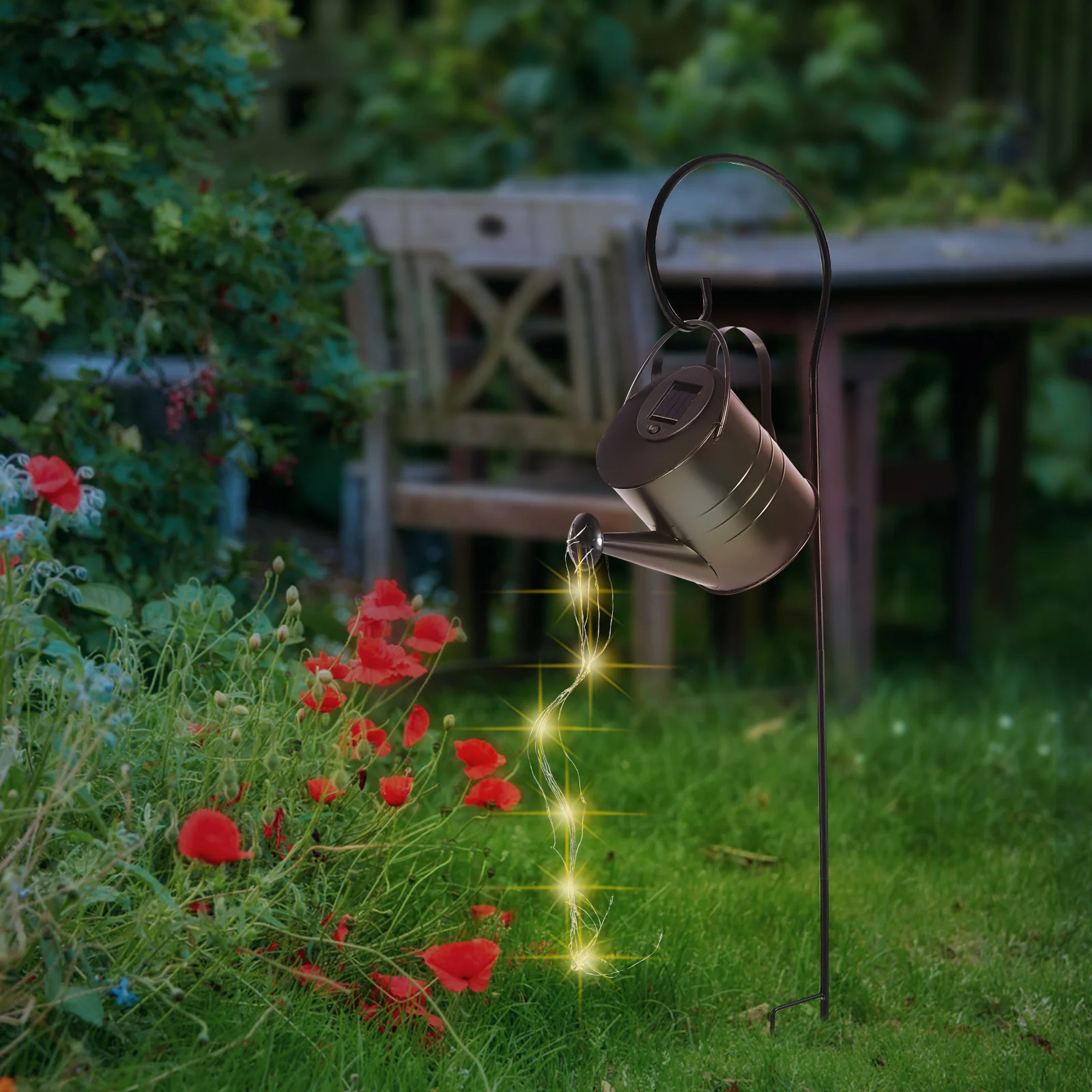 

Solar Watering Can Lights Hanging Solar Power Lantern Creative Garden Decor Unique Lawn Lamp Garden Lights Watering Can Lamp