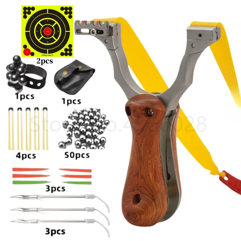 

Outdoor hunting stainless steel slingshot folding mini pocket slingshot titanium steel powerful slingshot with rubber strap
