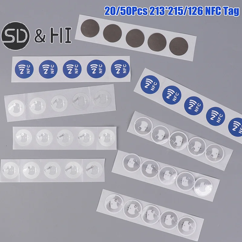 1/20/50 Pz Etichette NFC Adesivi Distintivi Etichetta Adesiva RFID Etichetta Elettronica Riscrivibile Chiave Segreta Adesivo Tag NFC