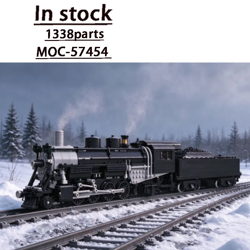 City Traffic MOC-57454 Street Freight Train Station Steam Locomotive 1338 Parts MOC Adult Birthday Christmas Toy Gift